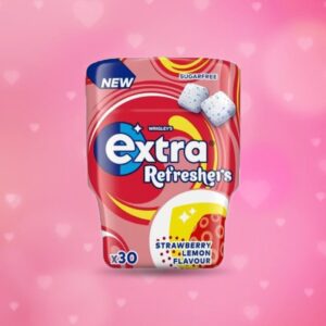 Extra Refreshers Strawberry Lemon Sugarfree Chewing Gum Bottle 30 Pieces