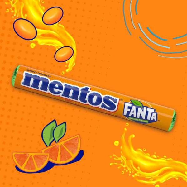 Mentos Chewy Dragees Fanta Orange Flavour 37.5g - Image 2