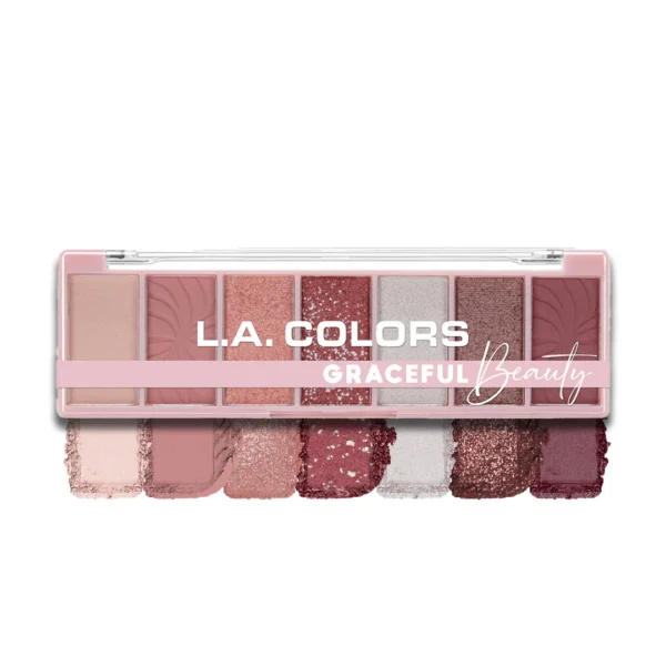 L.A. Colors All-In-One Compact, Buttery 7 Color Eyeshadow Palette, Graceful