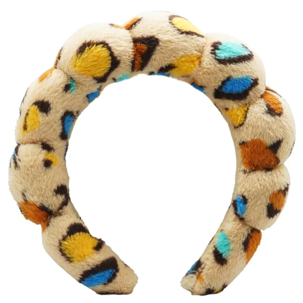 CloudSoft Spa Skin Care Headbands Leopard PEACH