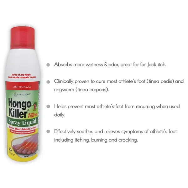 Hongo Killer Antifungal Ultra Spray Liquid 5.3oz - Athlete's Foot Treatment - Image 3